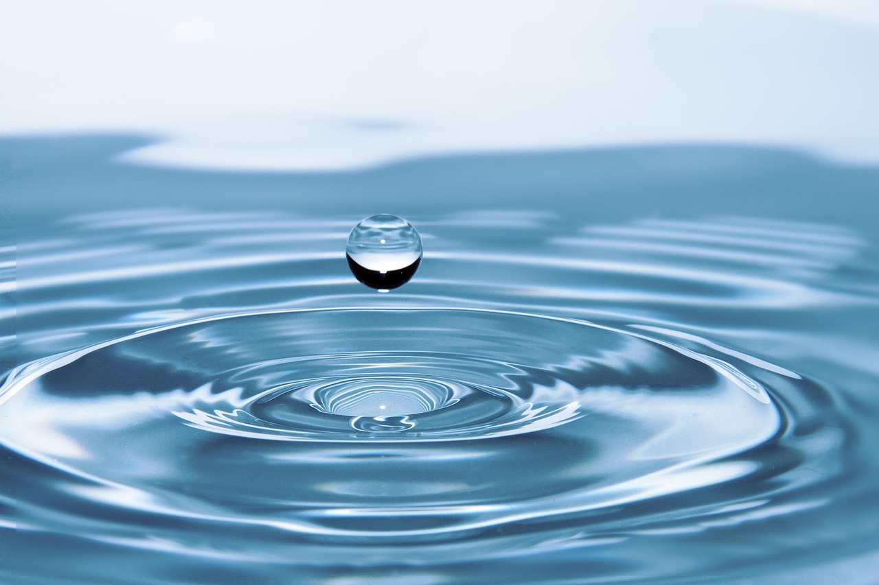 drop of water, drop, impact, ripples, water, surface tension, surface, water surface, nature, droplet